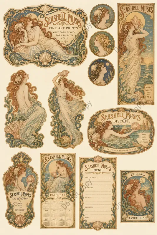 Art Nouveau Ephemera Sheets