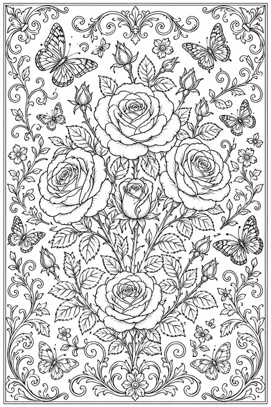 Adult Coloring Books Botanical Floral Art