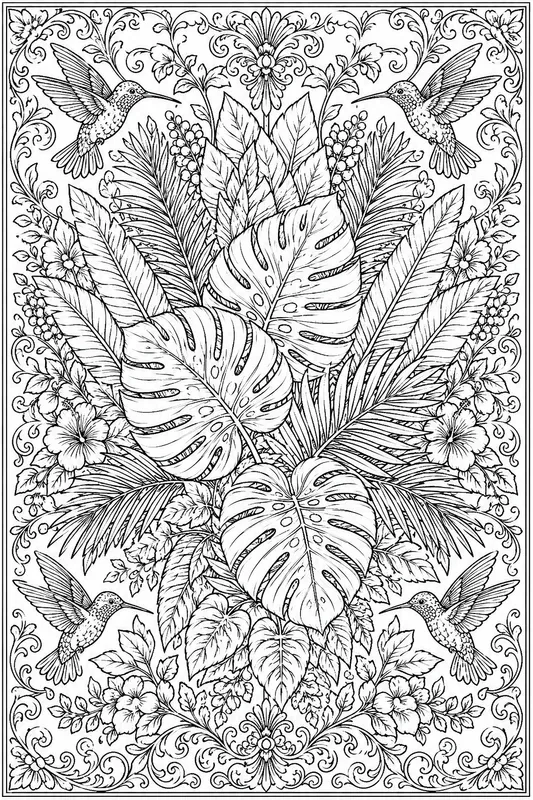 Adult Coloring Books Botanical Floral Art