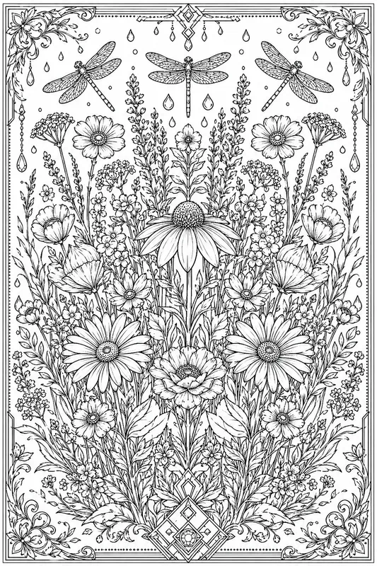 Adult Coloring Books Botanical Floral Art