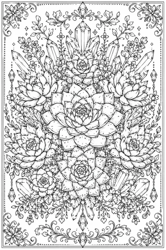 Adult Coloring Books Botanical Floral Art