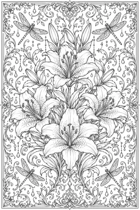Adult Coloring Books Botanical Floral Art