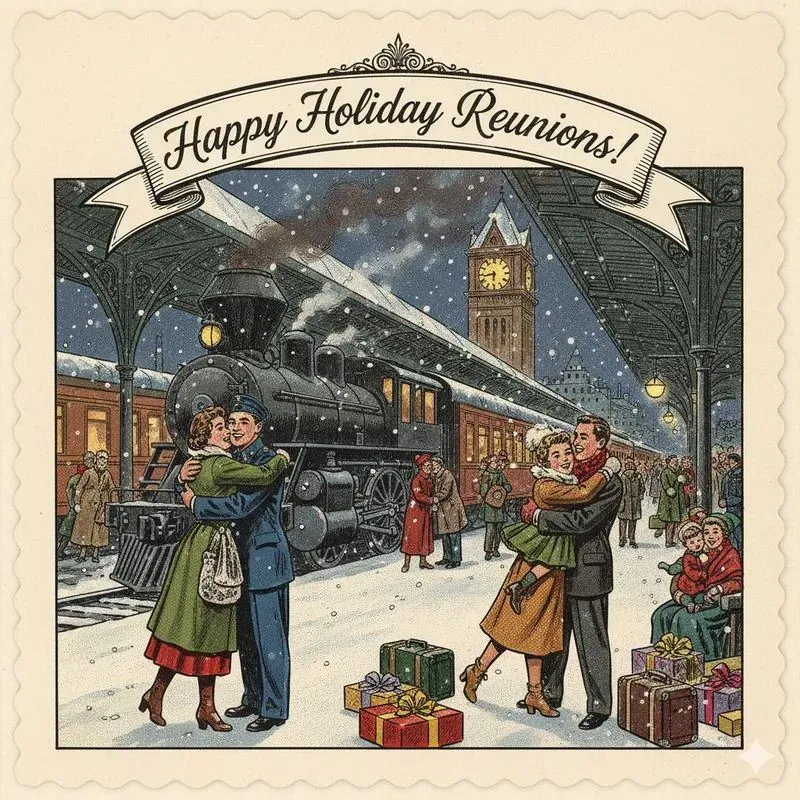 Vintage Christmas Holiday Greeting Cards