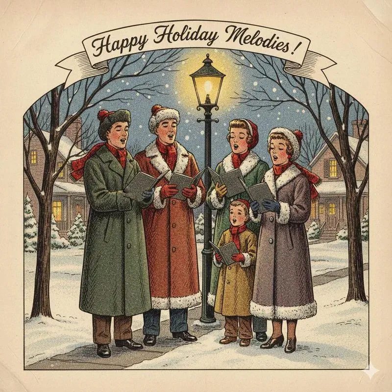 Vintage Christmas Holiday Greeting Cards
