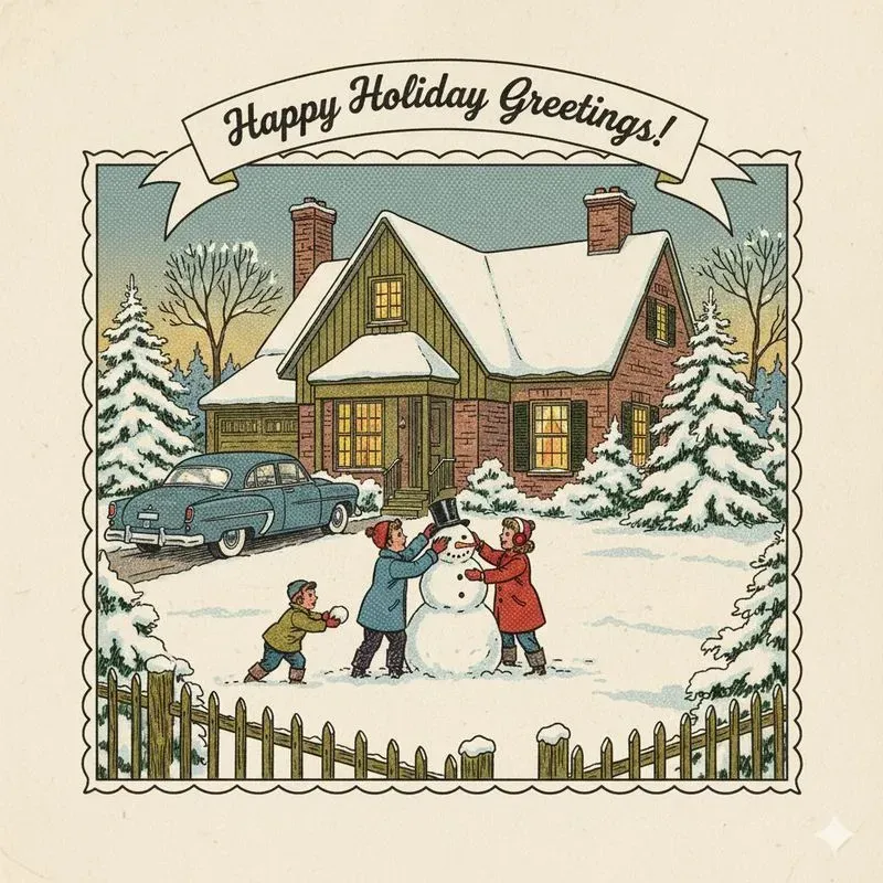 Vintage Christmas Holiday Greeting Cards