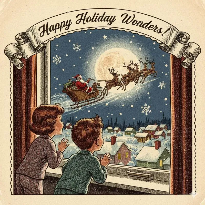 Vintage Christmas Holiday Greeting Cards