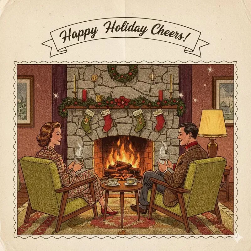Vintage Christmas Holiday Greeting Cards