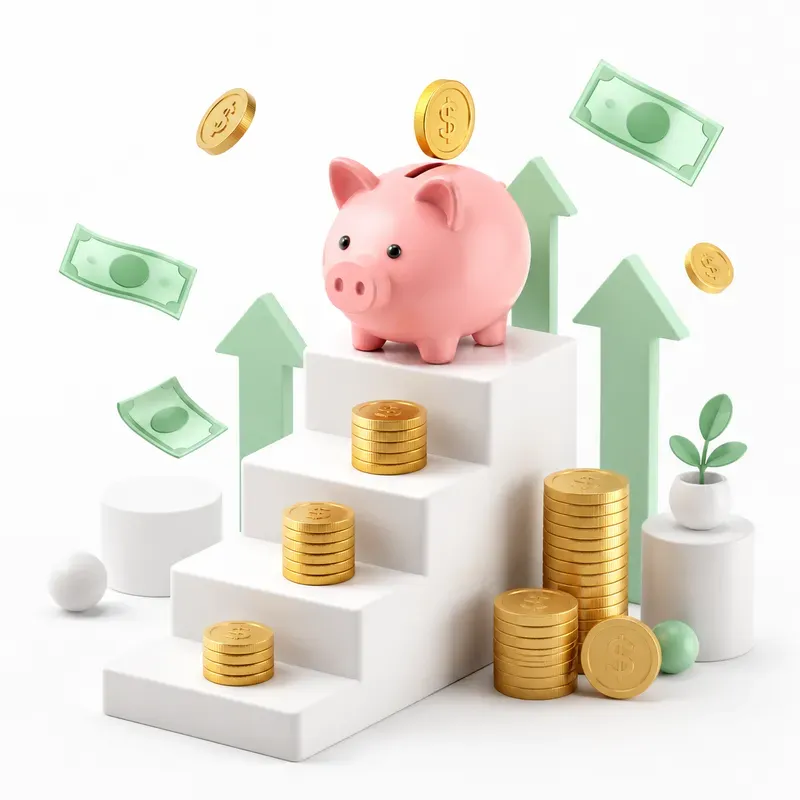 3D Finance Growth Icons