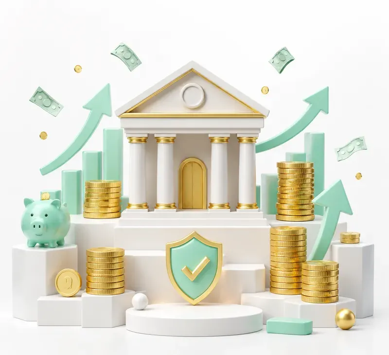 3D Finance Growth Icons