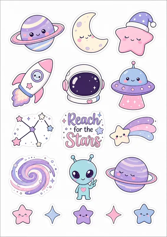 Cute Hand Drawn Sticker Sheet Generator