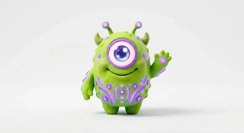 3D Bioluminescent Clay Characters