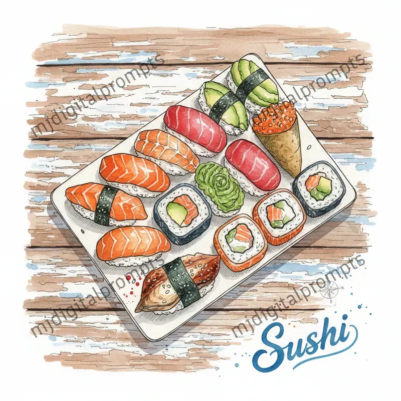 Watercolor Food Dish Paintings Art