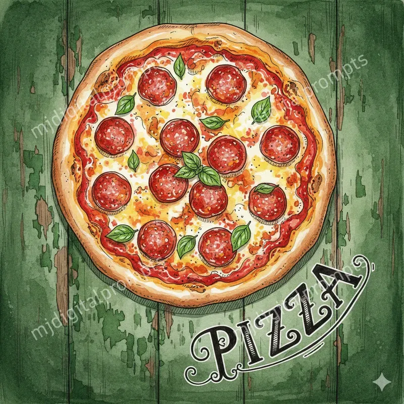 Watercolor Food Dish Paintings Art