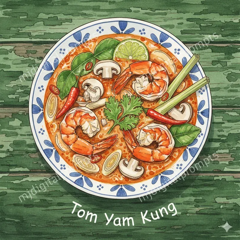 Watercolor Food Dish Paintings Art