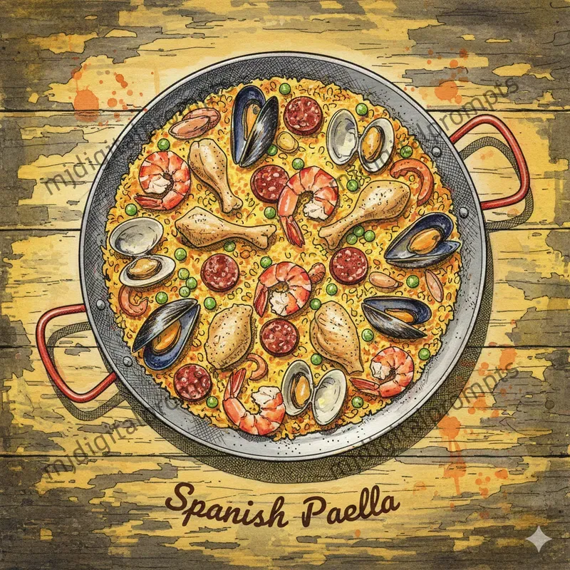 Watercolor Food Dish Paintings Art