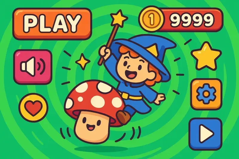 Cute Game Art Fun UI Character Sets