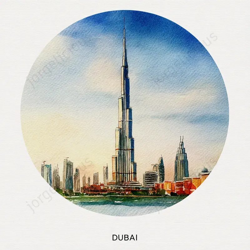 Clean Watercolor City Icons