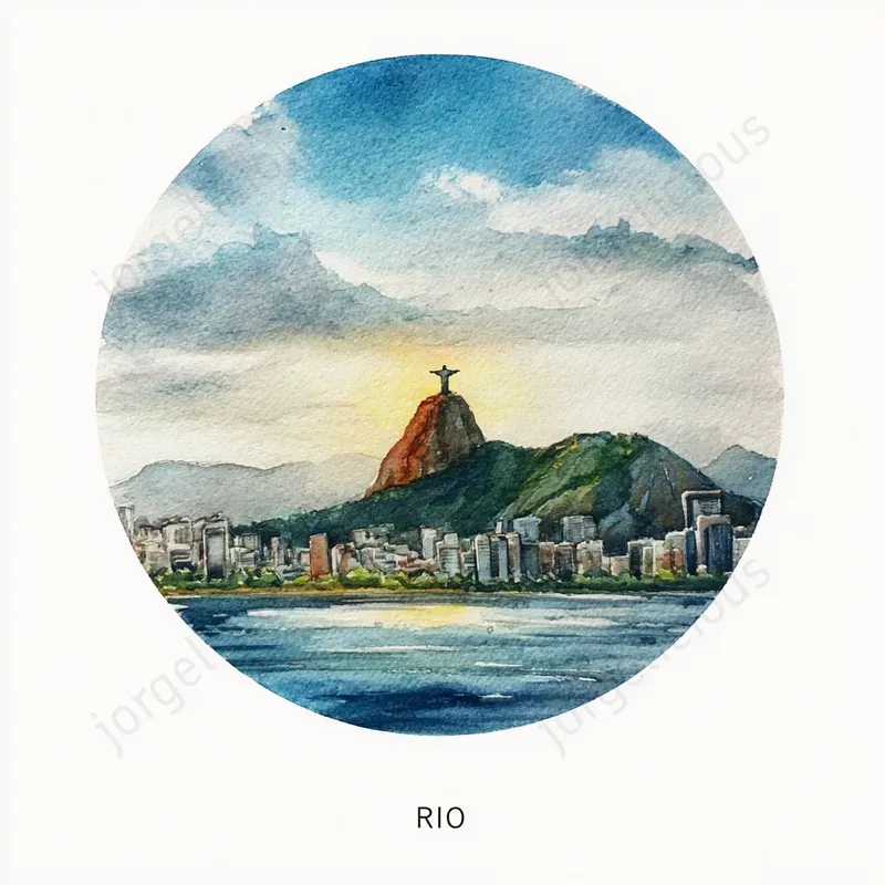 Clean Watercolor City Icons