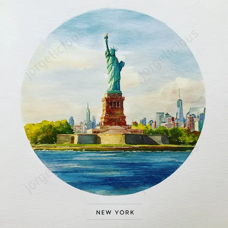 Clean Watercolor City Icons