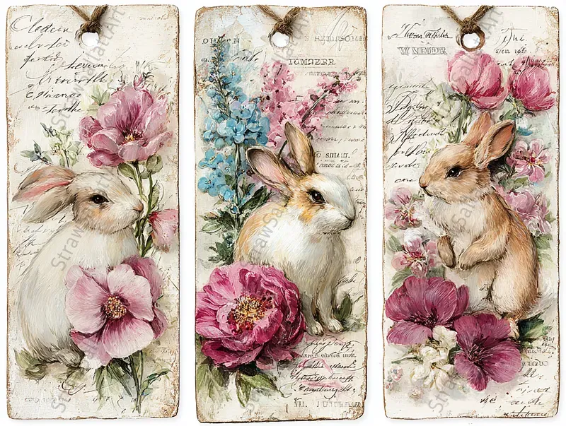 Romantic Junk Journal Product Tags Sets