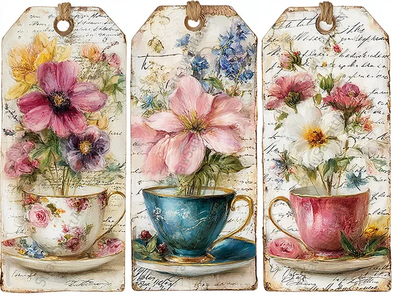 Romantic Junk Journal Product Tags Sets