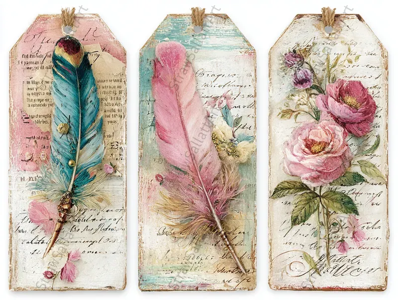 Romantic Junk Journal Product Tags Sets