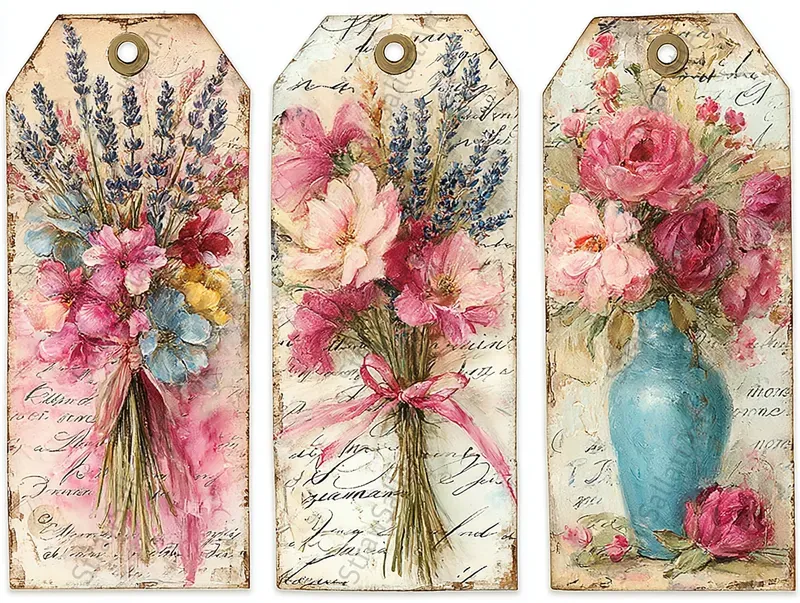 Romantic Junk Journal Product Tags Sets