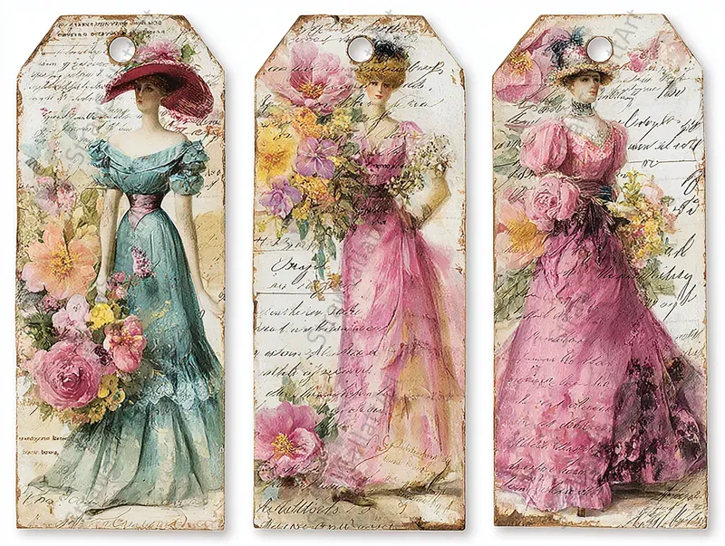 Romantic Junk Journal Product Tags Sets