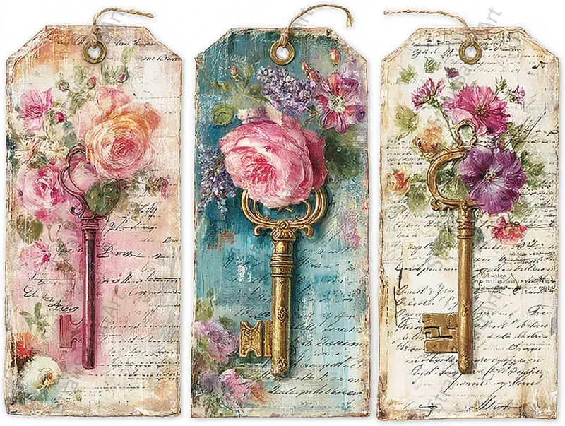 Romantic Junk Journal Product Tags Sets