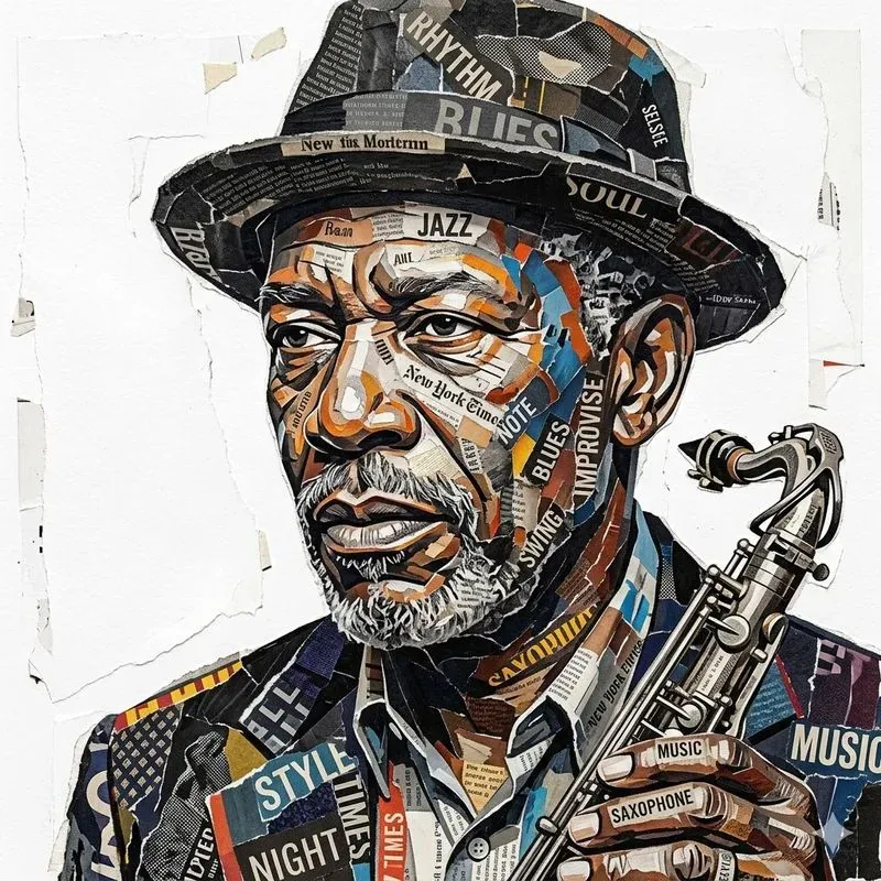 Newspaper Collage Portraits