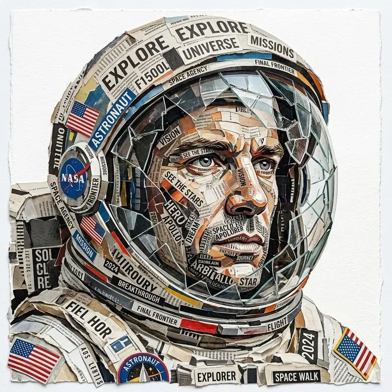 Newspaper Collage Portraits
