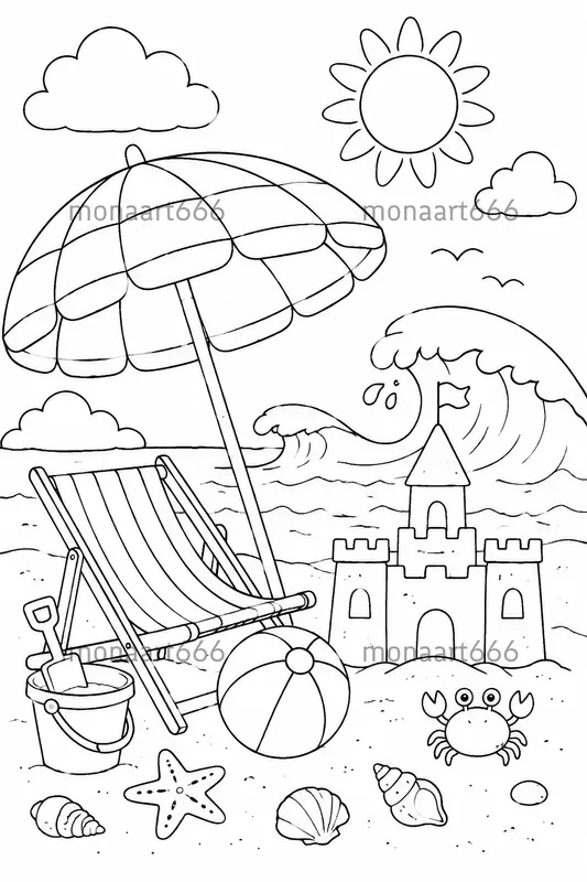 Cozy Summer Coloring Pages