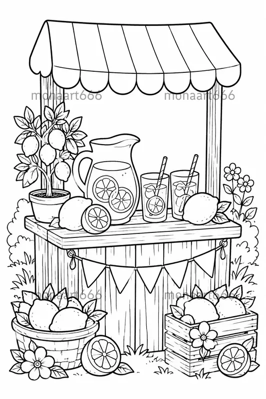 Cozy Summer Coloring Pages