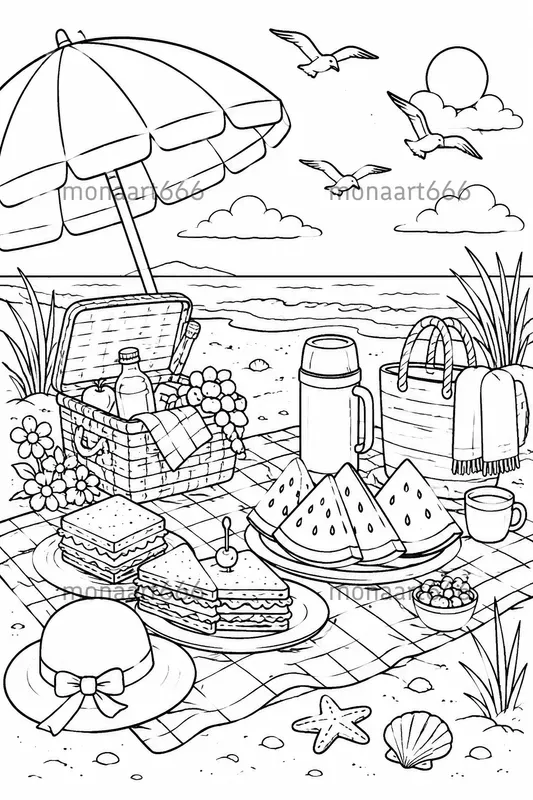 Cozy Summer Coloring Pages