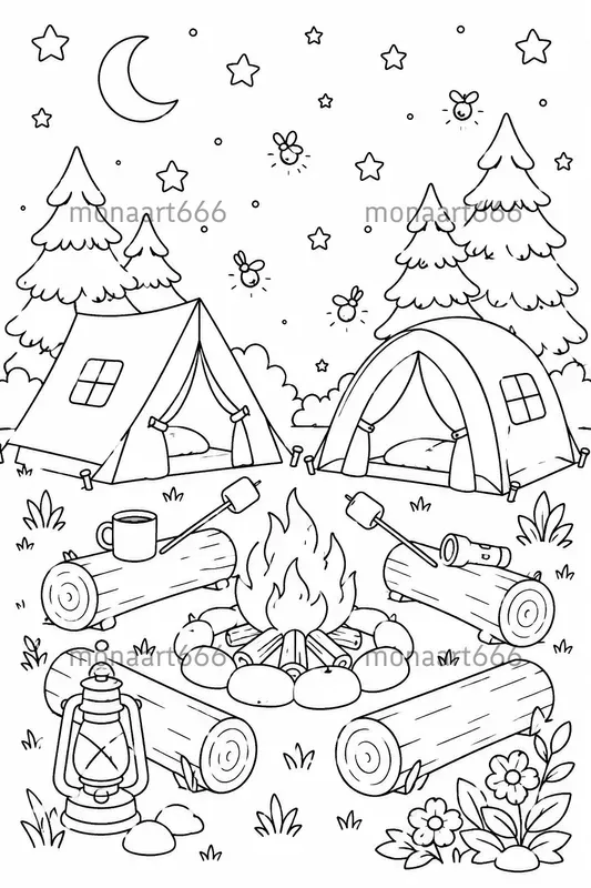 Cozy Summer Coloring Pages