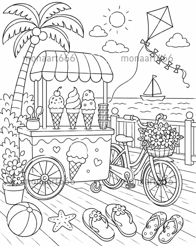 Cozy Summer Coloring Pages