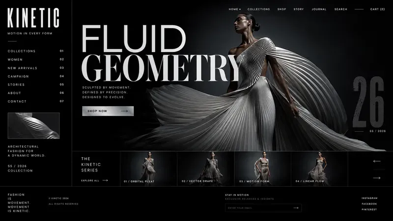 Luxury Fashion Landing Page UI Mockups