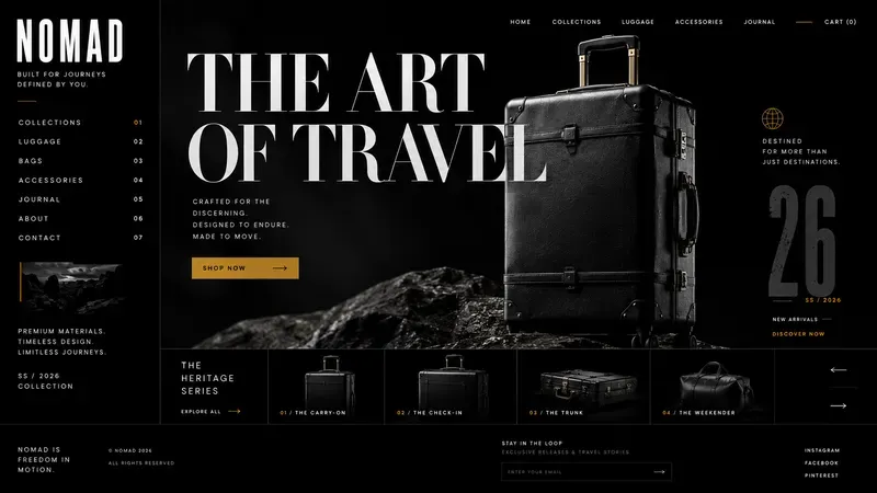 Luxury Fashion Landing Page UI Mockups