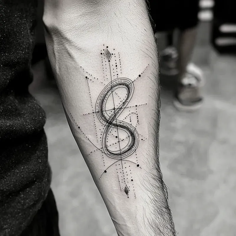 Minimal Geometric Tattoo Line Art