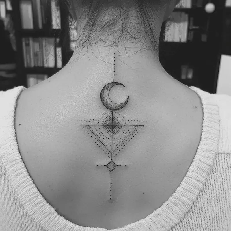 Minimal Geometric Tattoo Line Art