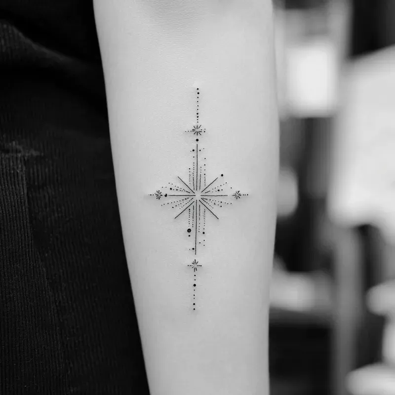 Minimal Geometric Tattoo Line Art