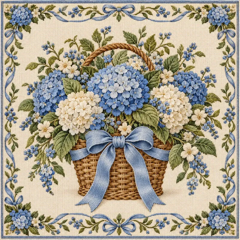 Grandmillennial Needlepoint Embroidery