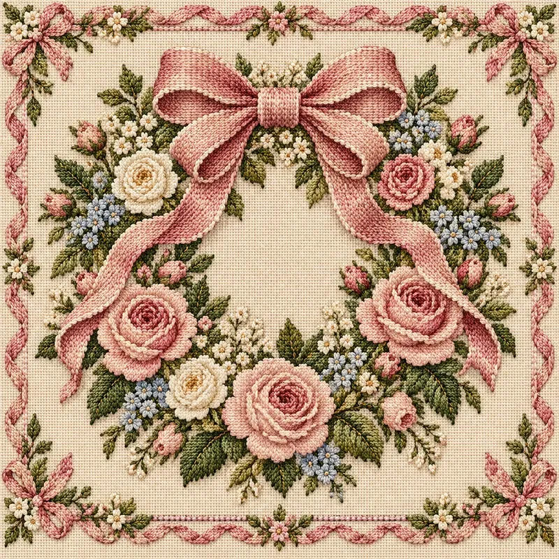 Grandmillennial Needlepoint Embroidery