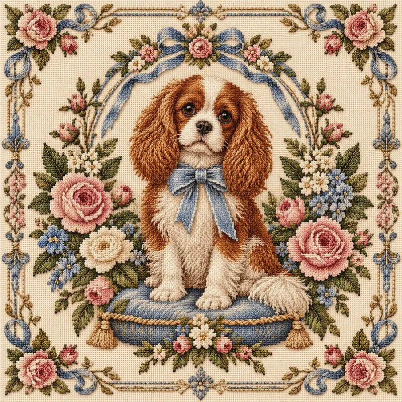 Grandmillennial Needlepoint Embroidery