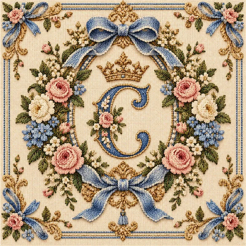 Grandmillennial Needlepoint Embroidery