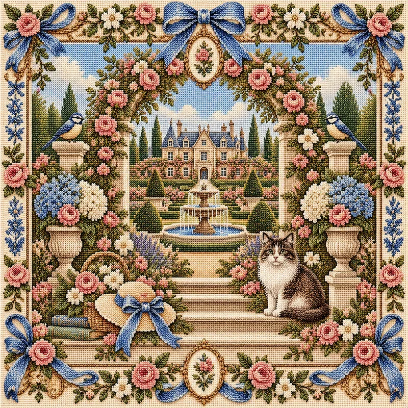 Grandmillennial Needlepoint Embroidery