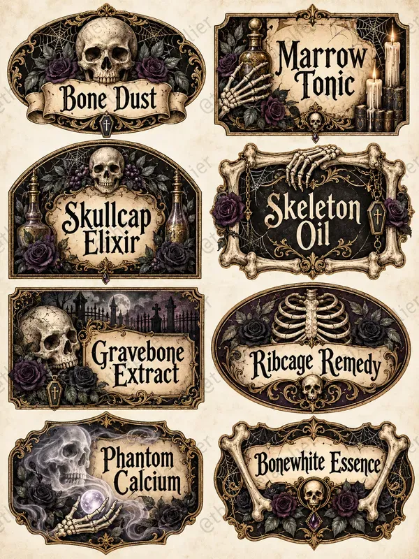 Halloween Apothecary Label Sheets