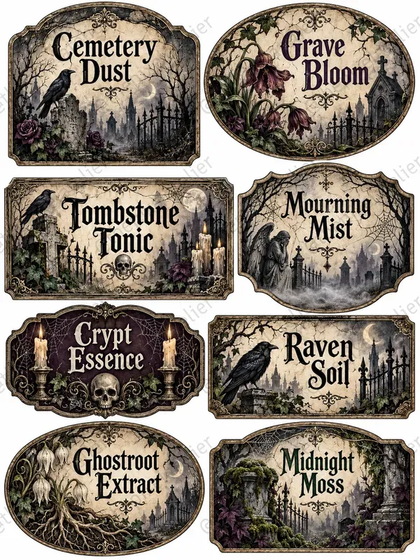 Halloween Apothecary Label Sheets