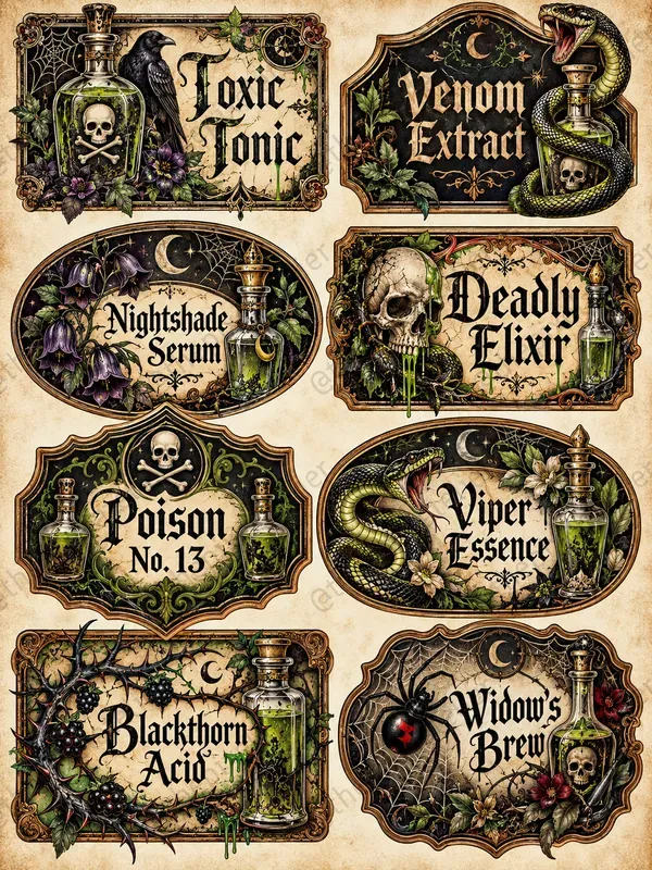 Halloween Apothecary Label Sheets