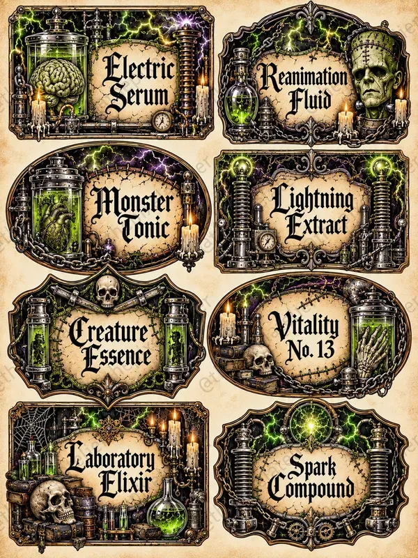 Halloween Apothecary Label Sheets
